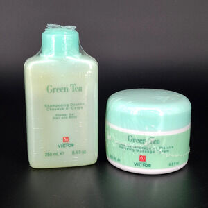 Victor Green Tea Shampoo Bath Hair & Body Shower Gel & Relaxing Massage Cream